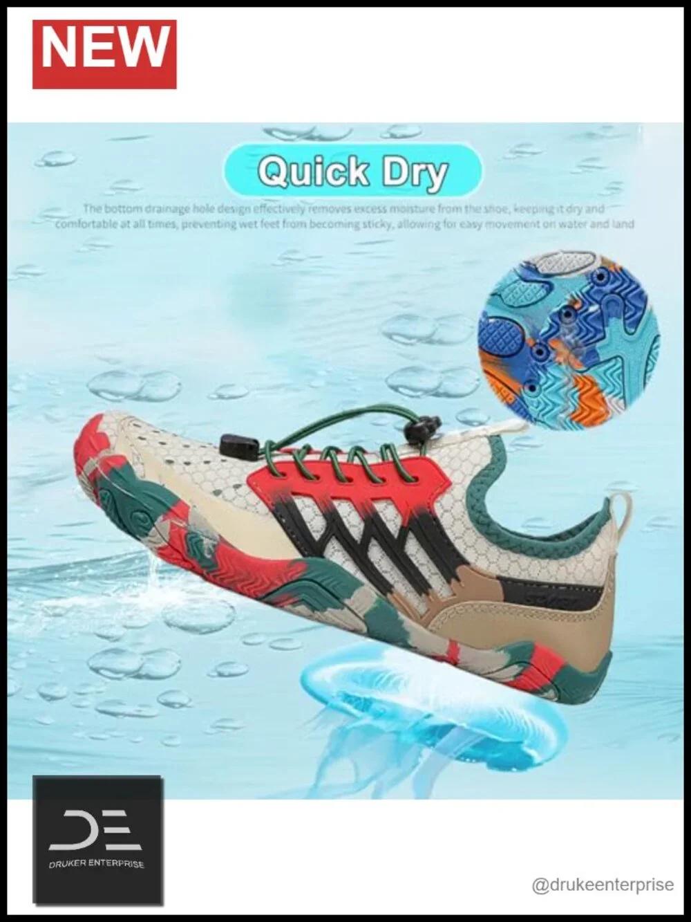 Quick Dry Non-Slip Wide Toe Water Shoes for Beach Pool Swim Hike Barefoot